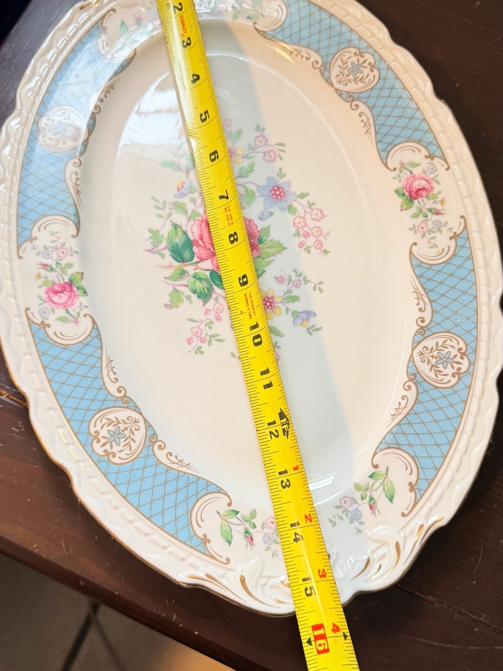 Vintage Royal Jackson / Myott Porcelain Serving Set - 3 Pieces (Blue Floral) - Picture 15 of 16